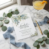 Eucalyptus Green Blue Bridal Shower Uitnodiging Briefkaart