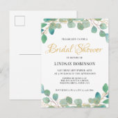Eucalyptus Green Bridal Shower Invitation Briefkaa Uitnodiging Briefkaart (Voorkant / Achterkant)