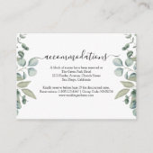 Eucalyptus Green Bruiloft hotelaccommodaties Informatiekaartje (Voorkant)