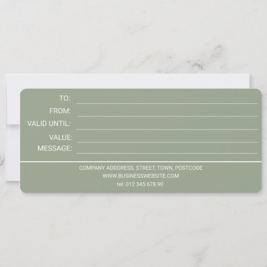 EUCALYPTUS GREEN BUSINESS LOGO CADEAUBON (Achterkant)