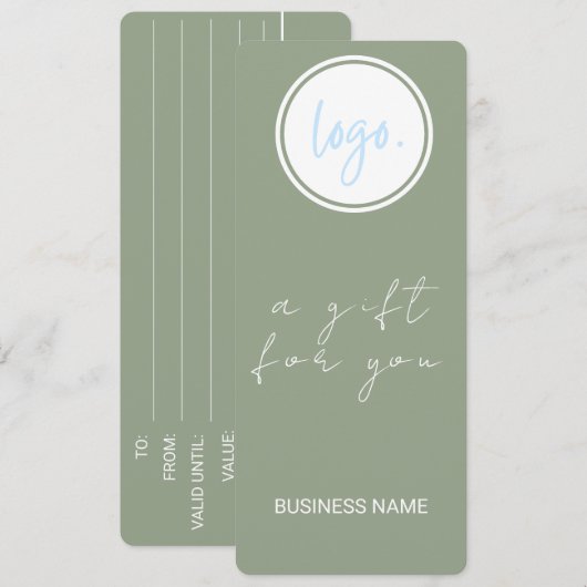 EUCALYPTUS GREEN BUSINESS LOGO CADEAUBON (Voorkant / Achterkant)