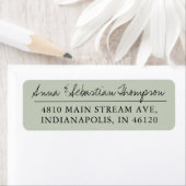 Eucalyptus Green Calligraphy Return Label Address (Insitu)