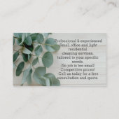Eucalyptus Green Cleaning Service Huishouding Visitekaartje (Achterkant)