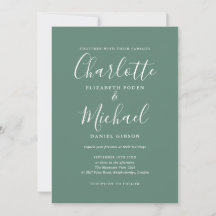 Eucalyptus Green Elegant Handtekening Script Trouw
