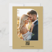 Eucalyptus Green, Fern Olive & Cream Line Wedding Kaart (Achterkant)