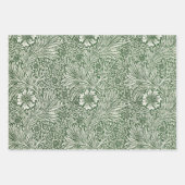 Eucalyptus Green Flowers Oranje Inpakpapier Vel (Voorkant)