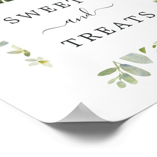 Eucalyptus Green Foliage Dessert Square Table Sign Poster (Hoek)