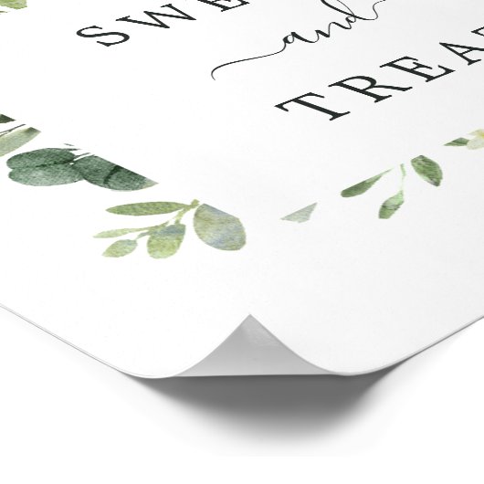 Eucalyptus Green Foliage Dessert Table Sign Poster (Hoek)