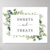 Eucalyptus Green Foliage Dessert Table Sign Poster (Voorkant)