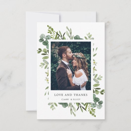 Eucalyptus Green Foliage Foto Hartelijk dank Bedankkaart (Voorkant)