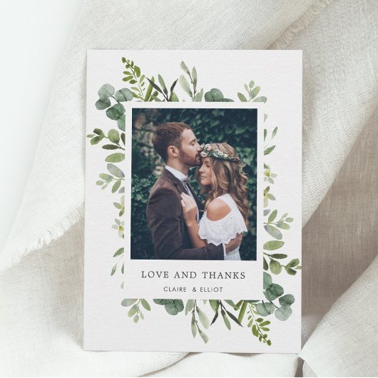 Eucalyptus Green Foliage Foto Hartelijk dank Bedankkaart