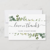 Eucalyptus Green Foliage Hartelijk dank Bedankkaart (Voorkant)