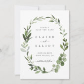 Eucalyptus Green Foliage met de Kaart Datum opslaa (Voorkant)