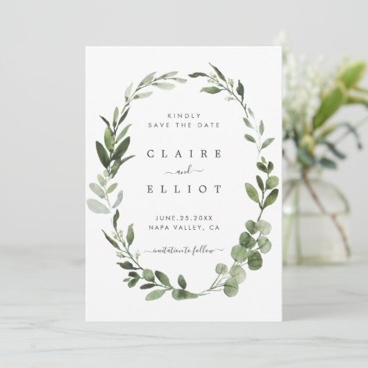 Eucalyptus Green Foliage met de Kaart Datum opslaa (Staand voorkant)