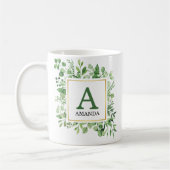 Eucalyptus Green Foliage Monogramed Mok (Links)