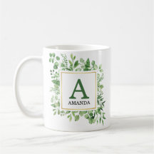 Eucalyptus Green Foliage Monogramed Mok