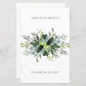 Eucalyptus Green Foliage Place Card voor paar (Voorkant / Achterkant)