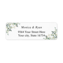 Eucalyptus Green Foliage Return Address Label