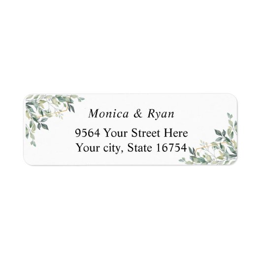 Eucalyptus Green Foliage Return Address Label (Voorkant)