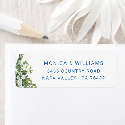 Eucalyptus Green Foliage Return Address Label (Insitu)