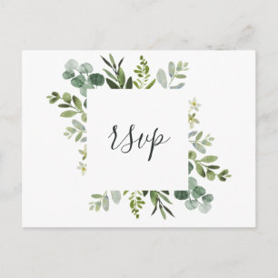 Eucalyptus Green Foliage RSVP Uitnodiging Briefkaart