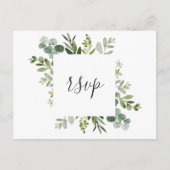 Eucalyptus Green Foliage RSVP Uitnodiging Briefkaart (Voorkant)