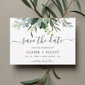 Eucalyptus Green Foliage Save the Date Kaart