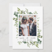 Eucalyptus Green Foliage Save the Date Photo Card (Voorkant)