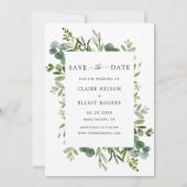 Eucalyptus Green Foliage Save the Date Photo Card (Achterkant)