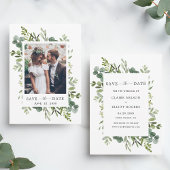 Eucalyptus Green Foliage Save the Date Photo Card