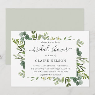 Eucalyptus Green Foliage Vrijgezellenfeest Kaart