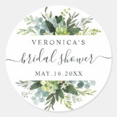 Eucalyptus Green Foliage Vrijgezellenfeest Ronde Sticker (Voorkant)