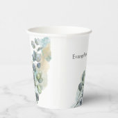Eucalyptus Green Foliage Waterverf Papieren Bekers (Rechts)