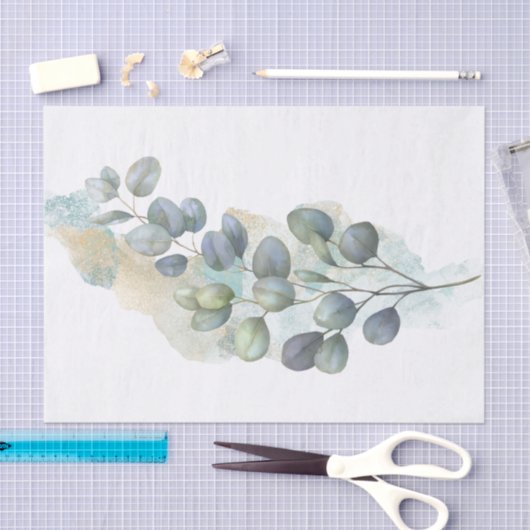 Eucalyptus Green Foliage Waterverf Tissuepapier (Craft)