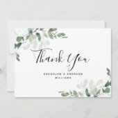 Eucalyptus Green Foliage Weddenschap Bedankkaart (Voorkant)