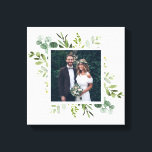 Eucalyptus Green Foliage Weddenschap Fotoplein Canvas Afdruk<br><div class="desc">Creëer uw eigen mooie canvas print muurkunst met uw eigen bruiloft,  jubileum,  verloving en speciale evenementenfoto. Dit canvas heeft beschilderde waterverf eucalyptus,  groene bladeren met een vierkant lijst. Voor meer geavanceerde aanpassingen van dit ontwerp klikt u op de koppeling "Verdere aanpassingen aanpassen". Overeenkomende objecten zijn ook beschikbaar.</div>