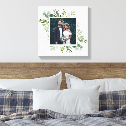 Eucalyptus Green Foliage Weddenschap Fotoplein Canvas Afdruk (Insitu (Slaapkamer))