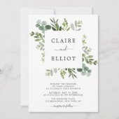 Eucalyptus Green Foliage Weddenschap Kaart (Voorkant)