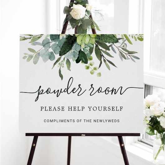Eucalyptus Green Foliage Weddenschap met poeder Poster