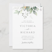 Eucalyptus Green Foliage Weddenschap Save The Date (Voorkant)