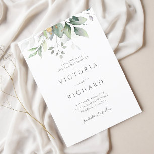 Eucalyptus Green Foliage Weddenschap Save The Date