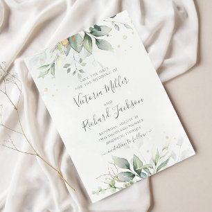 Eucalyptus Green Foliage Weddenschap Save The Date