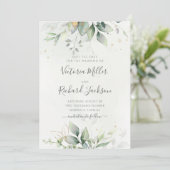 Eucalyptus Green Foliage Weddenschap Save The Date (Staand voorkant)
