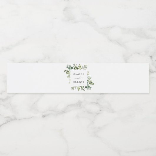 Eucalyptus Green Foliage Weddenschap Waterfles Etiket (Enkel label)