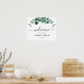 Eucalyptus Green Foliage Weddenschap WelkomstPoste Poster (Keuken)