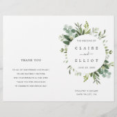 Eucalyptus Green Foliage Wedding Ceremony Programm (Voorkant)