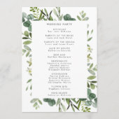 Eucalyptus Green Foliage Wedding Ceremony Programm Programmakaart (Achterkant)