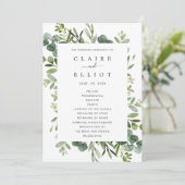 Eucalyptus Green Foliage Wedding Ceremony Programm Programmakaart (Staand voorkant)