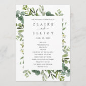Eucalyptus Green Foliage Wedding Ceremony Programm Programmakaart (Voorkant)