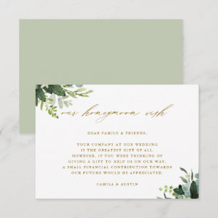 Eucalyptus Green Foliage Wedding Honeymoon Informatiekaartje